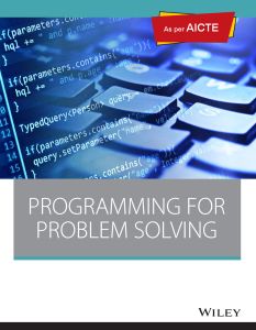 Programming for Problem Solving, as per AICTE