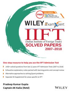 Wiley's ExamXpert IIFT (Indian Institute of Foreign Trade) Solved Papers 2007-2018