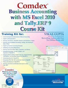 Comdex Business Accounting with MS Excel and Tally ERP 9 Course kit